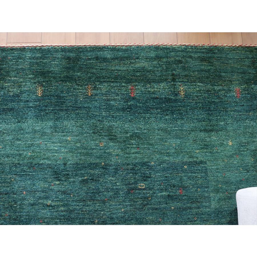ギャッベ/ロリアタシュLoriAtash　ギャベ　最上級の織り　大きい手織りラグ　大型ルームサイズ315x234cm グリーン スクエアデザイン | ブランド登録なし | 06