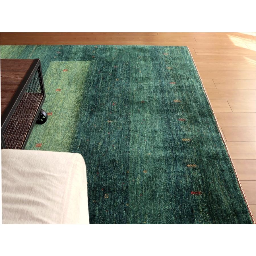 ギャッベ/ロリアタシュLoriAtash　ギャベ　最上級の織り　大きい手織りラグ　大型ルームサイズ315x234cm グリーン スクエアデザイン | ブランド登録なし | 08