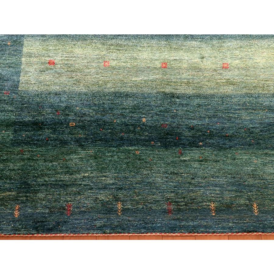 ギャッベ/ロリアタシュLoriAtash　ギャベ　最上級の織り　大きい手織りラグ　大型ルームサイズ315x234cm グリーン スクエアデザイン | ブランド登録なし | 09