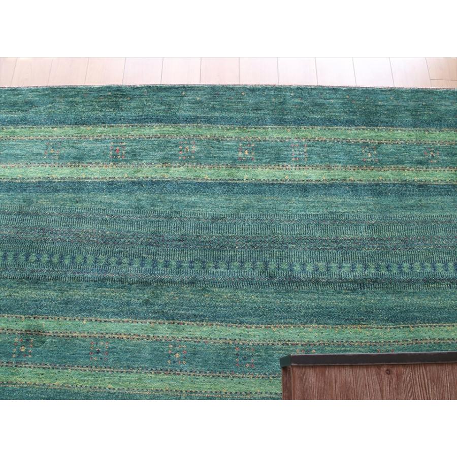 ギャッベ/ロリアタシュLoriAtash　ギャベ　最上級の織り　大きい手織りラグ　大型ルームサイズ310x222cm グリーングラデーション | ブランド登録なし | 10