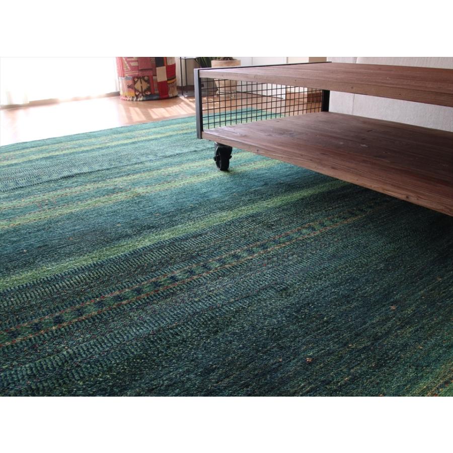 ギャッベ/ロリアタシュLoriAtash　ギャベ　最上級の織り　大きい手織りラグ　大型ルームサイズ310x222cm グリーングラデーション | ブランド登録なし | 11