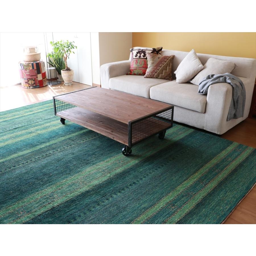 ギャッベ/ロリアタシュLoriAtash　ギャベ　最上級の織り　大きい手織りラグ　大型ルームサイズ310x222cm グリーングラデーション | ブランド登録なし | 13