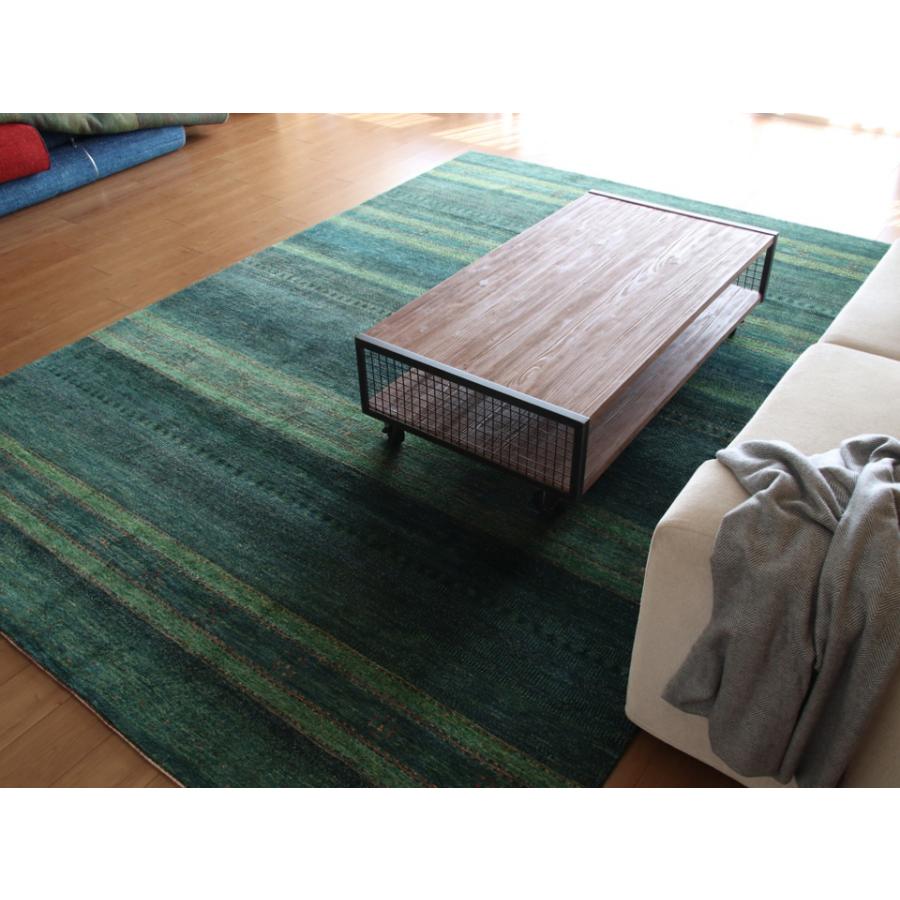 ギャッベ/ロリアタシュLoriAtash　ギャベ　最上級の織り　大きい手織りラグ　大型ルームサイズ310x222cm グリーングラデーション | ブランド登録なし | 14