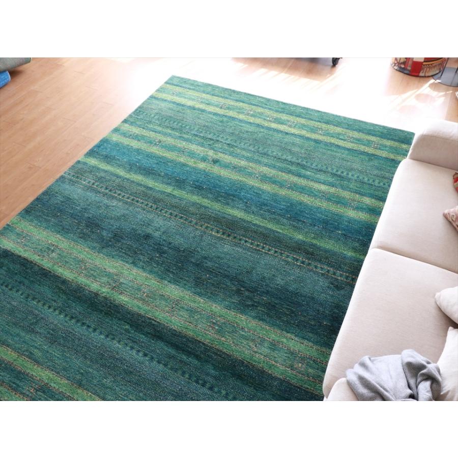 ギャッベ/ロリアタシュLoriAtash　ギャベ　最上級の織り　大きい手織りラグ　大型ルームサイズ310x222cm グリーングラデーション | ブランド登録なし | 04