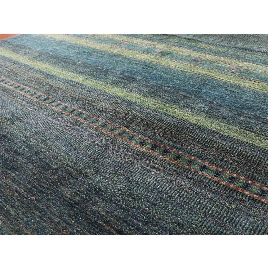 ギャッベ/ロリアタシュLoriAtash　ギャベ　最上級の織り　大きい手織りラグ　大型ルームサイズ310x222cm グリーングラデーション | ブランド登録なし | 06