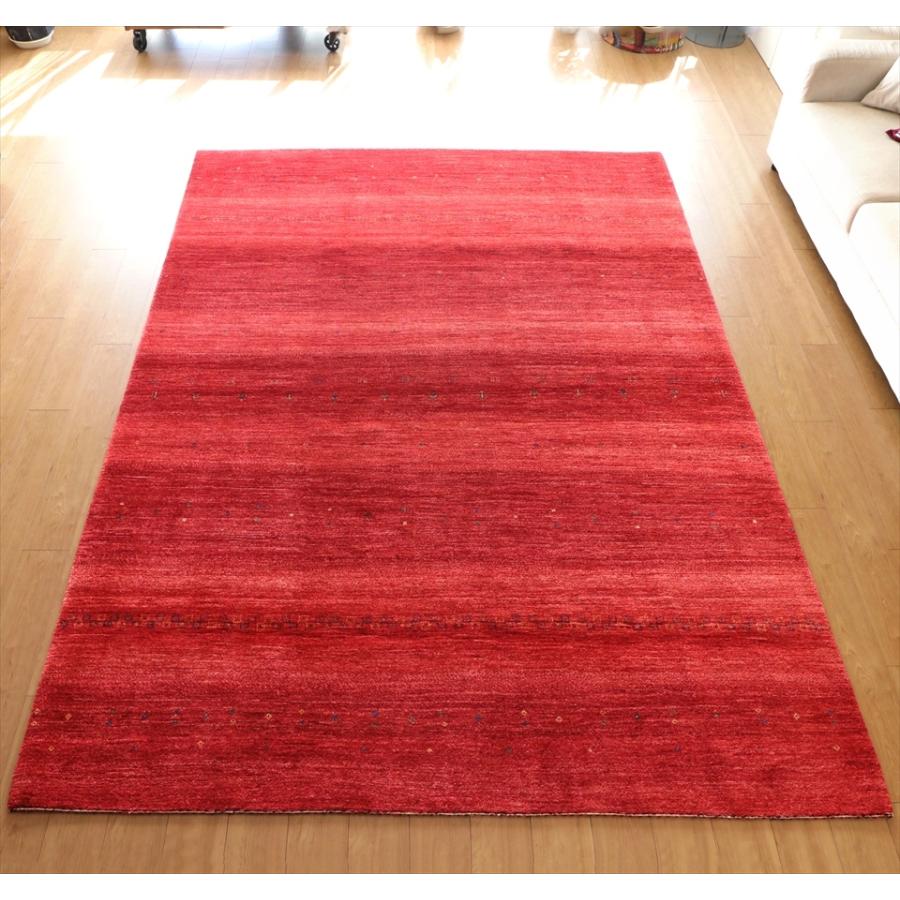 ギャッベ　ギャベ　ロリアタシュ LoriAtash 298x217cm 最高級の細かな織り 大型ルームサイズ レッド ストライプ | ブランド登録なし