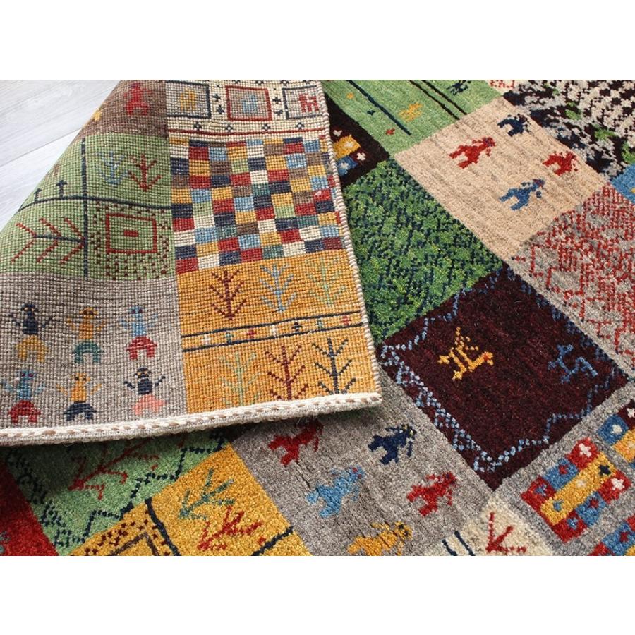 ギャッベ イラン直輸入 シューウリ Schuli リビングサイズ219x163cm カラフルタイル | ブランド登録なし | 11