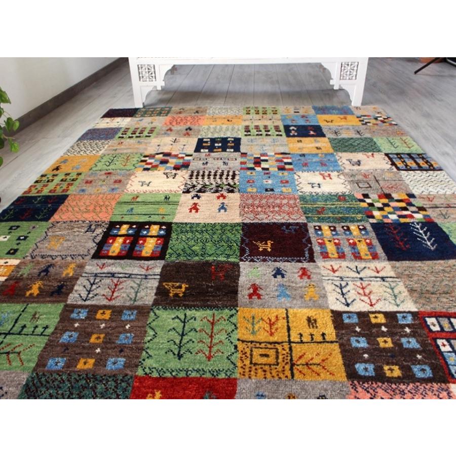 ギャッベ イラン直輸入 シューウリ Schuli リビングサイズ219x163cm カラフルタイル | ブランド登録なし | 12