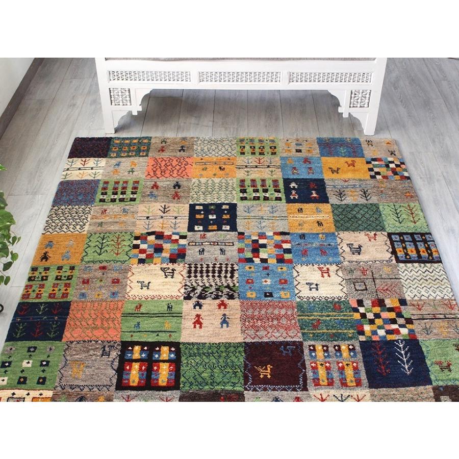 ギャッベ イラン直輸入 シューウリ Schuli リビングサイズ219x163cm カラフルタイル | ブランド登録なし | 02