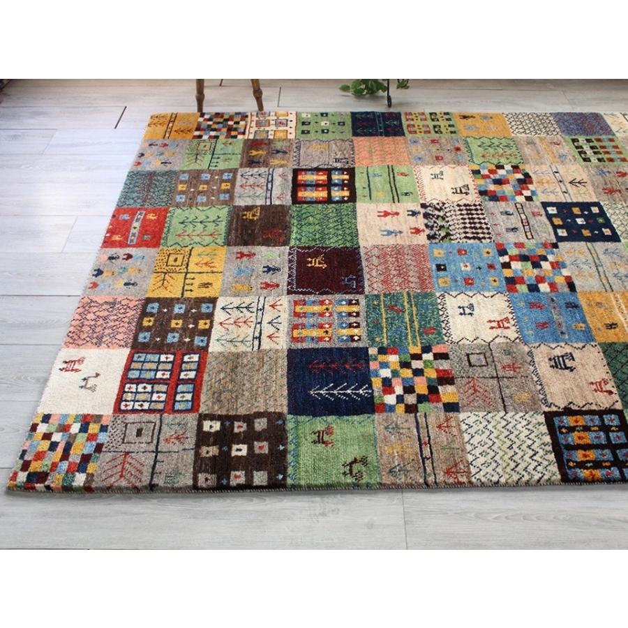 ギャッベ イラン直輸入 シューウリ Schuli リビングサイズ219x163cm カラフルタイル | ブランド登録なし | 04