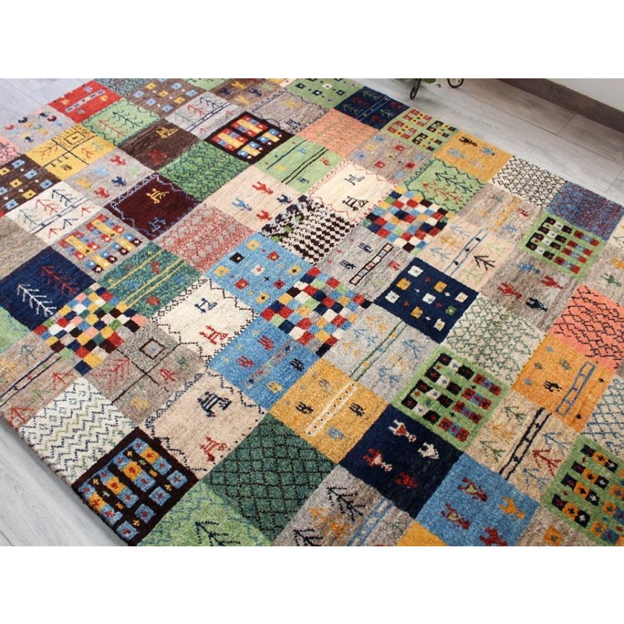 ギャッベ イラン直輸入 シューウリ Schuli リビングサイズ219x163cm カラフルタイル | ブランド登録なし | 08