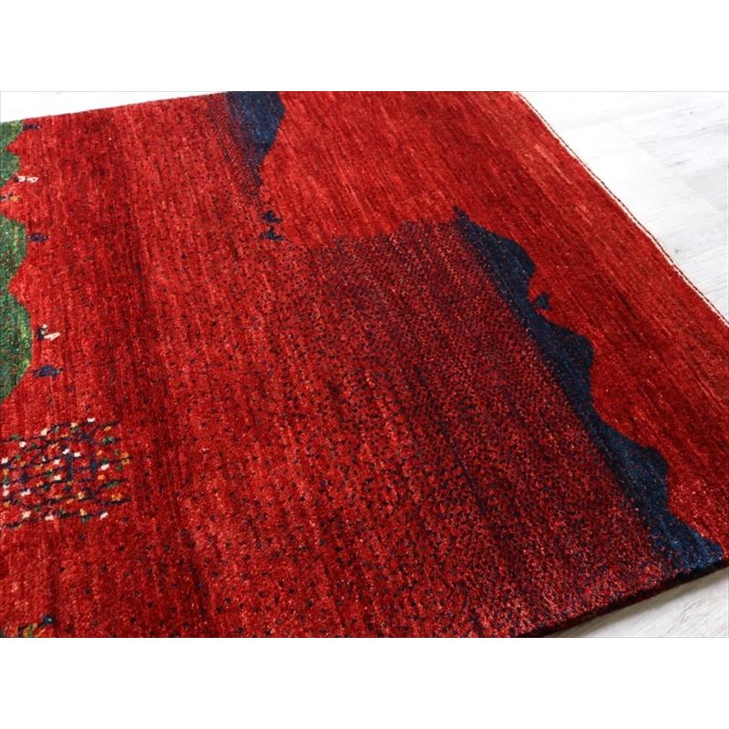 ギャッベ 手織り ラグ ノウバフト 116x78cm レッド/風景　ランドスケープ | ブランド登録なし | 03