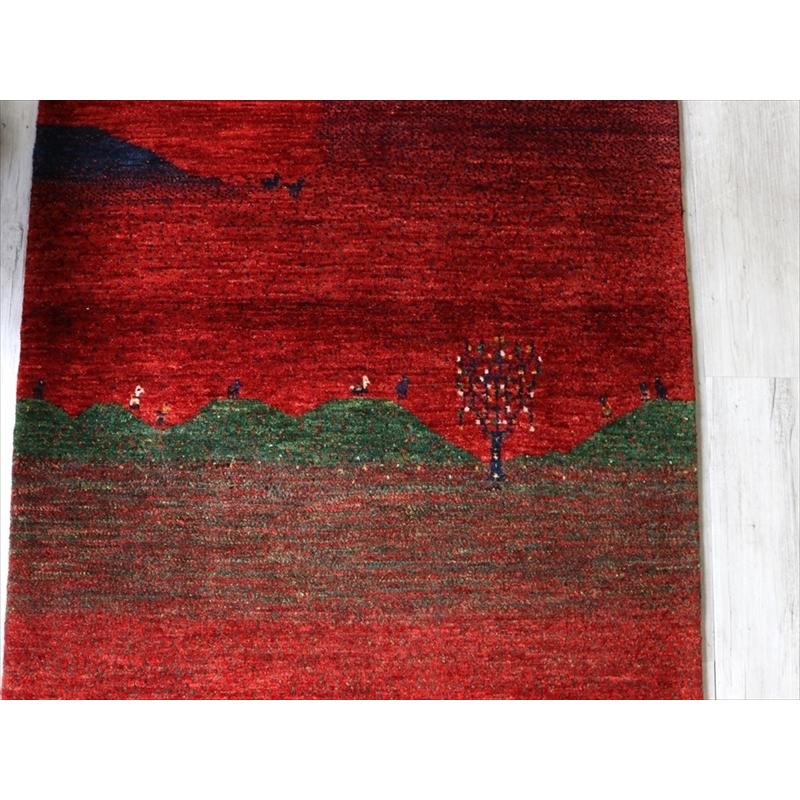 ギャッベ 手織り ラグ ノウバフト 116x78cm レッド/風景　ランドスケープ | ブランド登録なし | 04