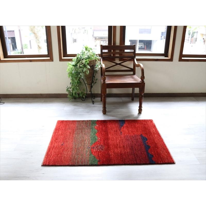 ギャッベ 手織り ラグ ノウバフト 116x78cm レッド/風景　ランドスケープ | ブランド登録なし | 05