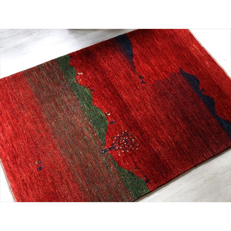ギャッベ 手織り ラグ ノウバフト 116x78cm レッド/風景　ランドスケープ | ブランド登録なし | 06