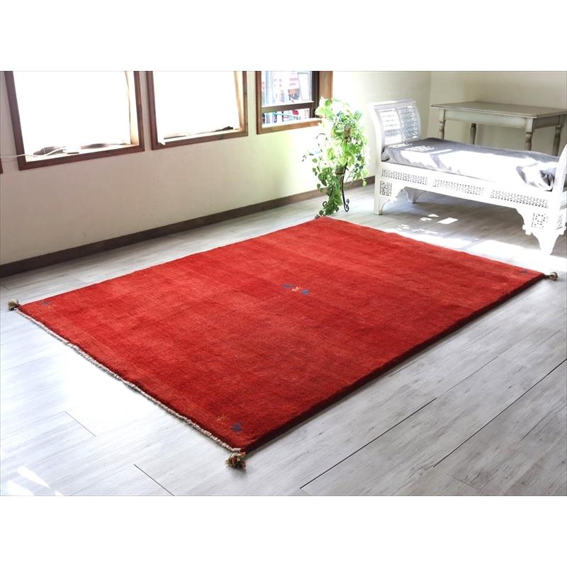 ギャッベ　Gabbeh　手織りラグ　リビングサイズ 233x171cm レッド 動物と植物のモチーフ | ブランド登録なし | 01