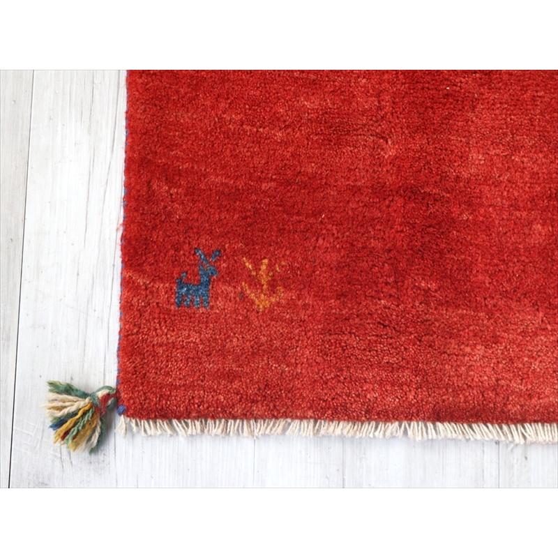 ギャッベ　Gabbeh　手織りラグ　リビングサイズ 233x171cm レッド 動物と植物のモチーフ | ブランド登録なし | 04