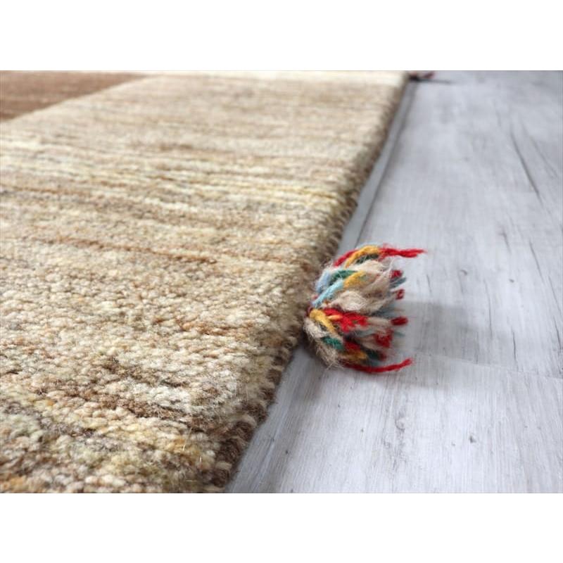ギャッベ　ふかふかな厚手の織り　センターラグサイズ 187x158cm ナチュラルブラウン/ベージュ　OUTLET | ブランド登録なし | 12