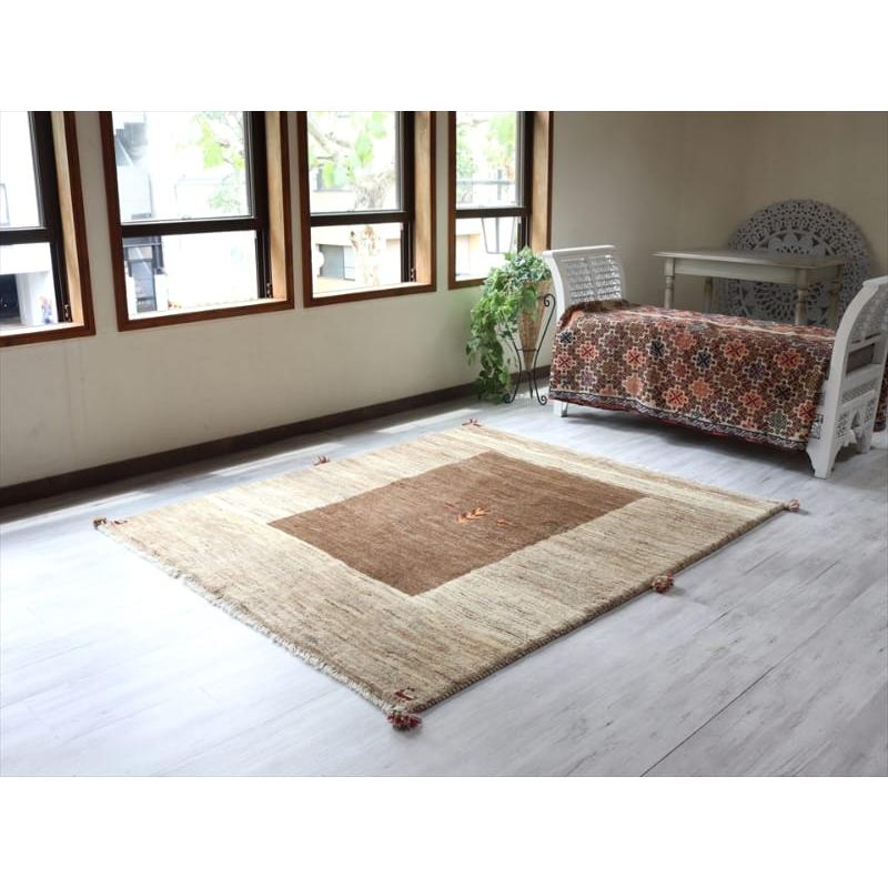 ギャッベ　ふかふかな厚手の織り　センターラグサイズ 187x158cm ナチュラルブラウン/ベージュ　OUTLET | ブランド登録なし | 01