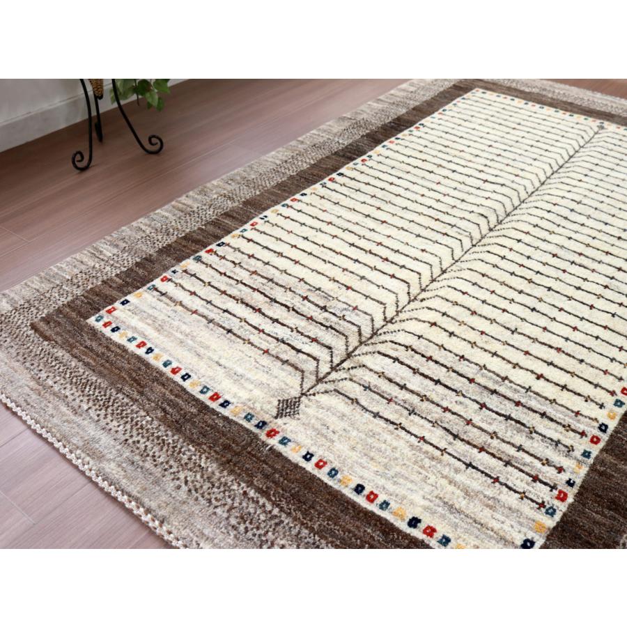 ギャッベ　イラン直輸入　シューウリ/Schuli  183x121cm ナチュラルアイボリー＆グレーベージュ　生命の樹 | ブランド登録なし | 03