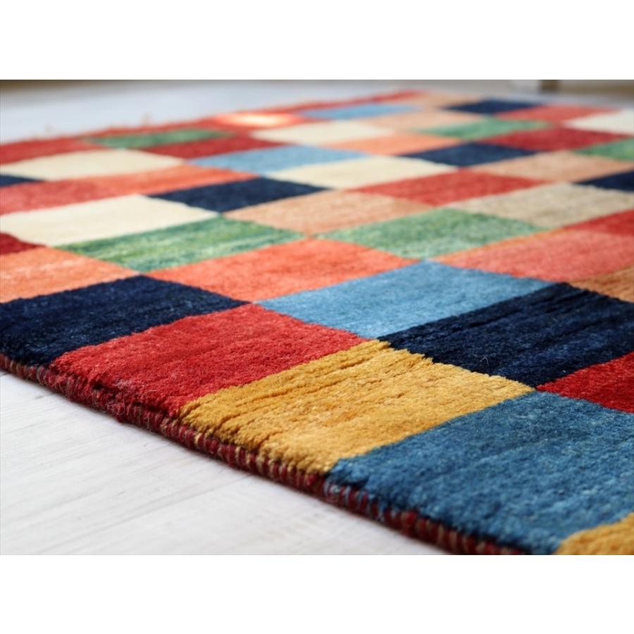 ギャッベ　スタンダードな織り　Ｎｏｍａｄ/ノマド　アクセントラグサイズ142x98cm カラフルタイル　レッドライン | ブランド登録なし | 06