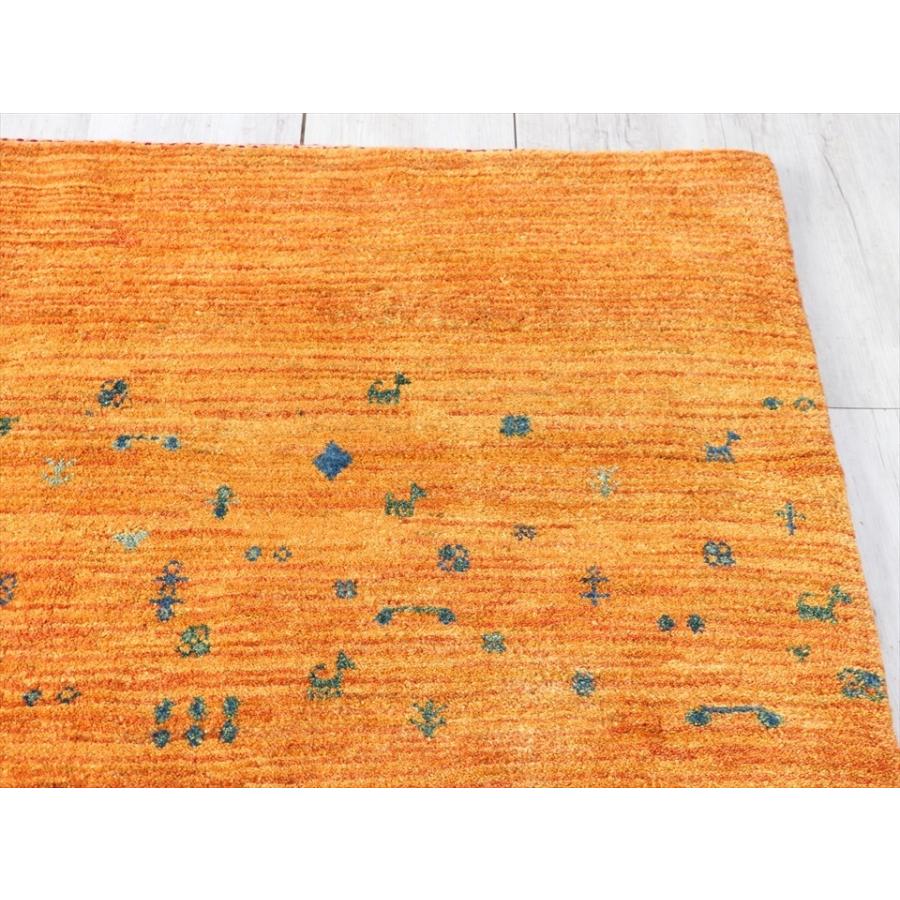ギャッベ バナフシェ Gabbeh Banafsheh235x200cm オレンジグラデーション　小さな動物モチーフ | ブランド登録なし | 06