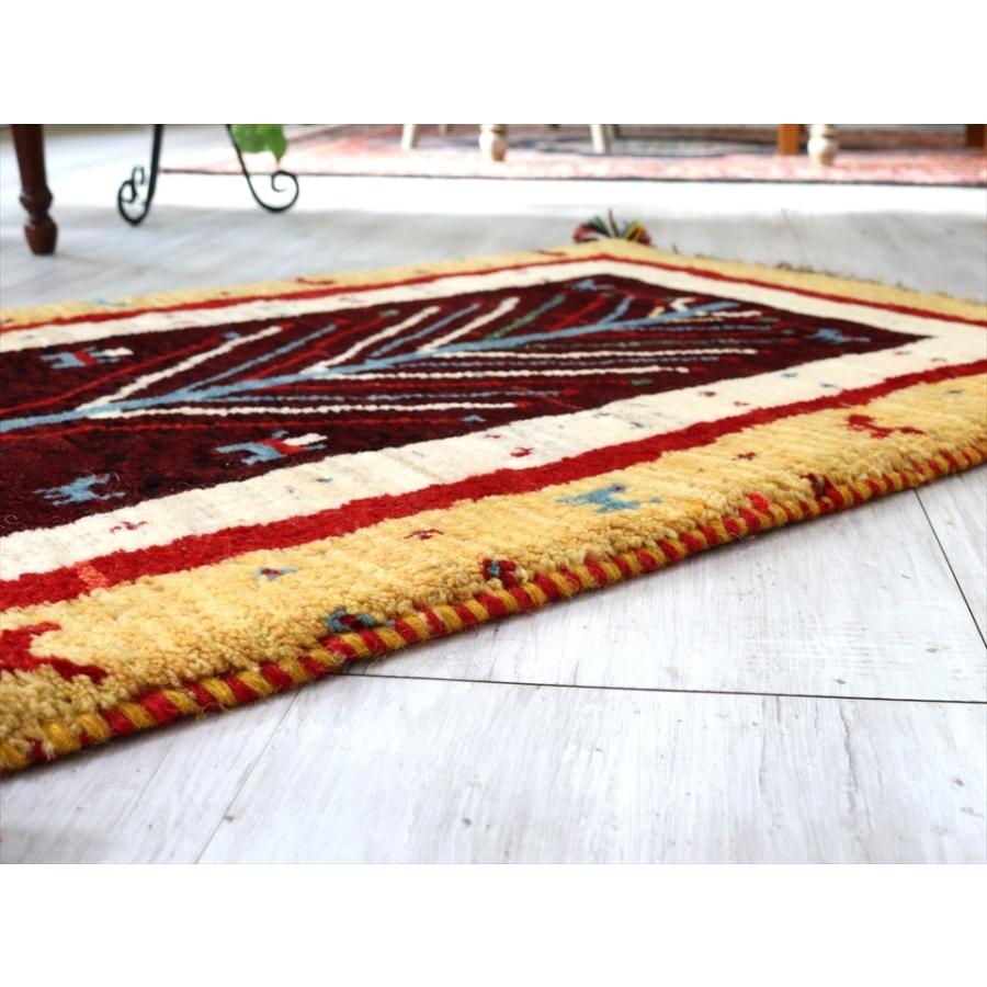 ギャッベ　玄関マット　イランの手織りラグ84x61cm カラフル　生命の樹　植物と動物のモチーフ | ブランド登録なし | 02