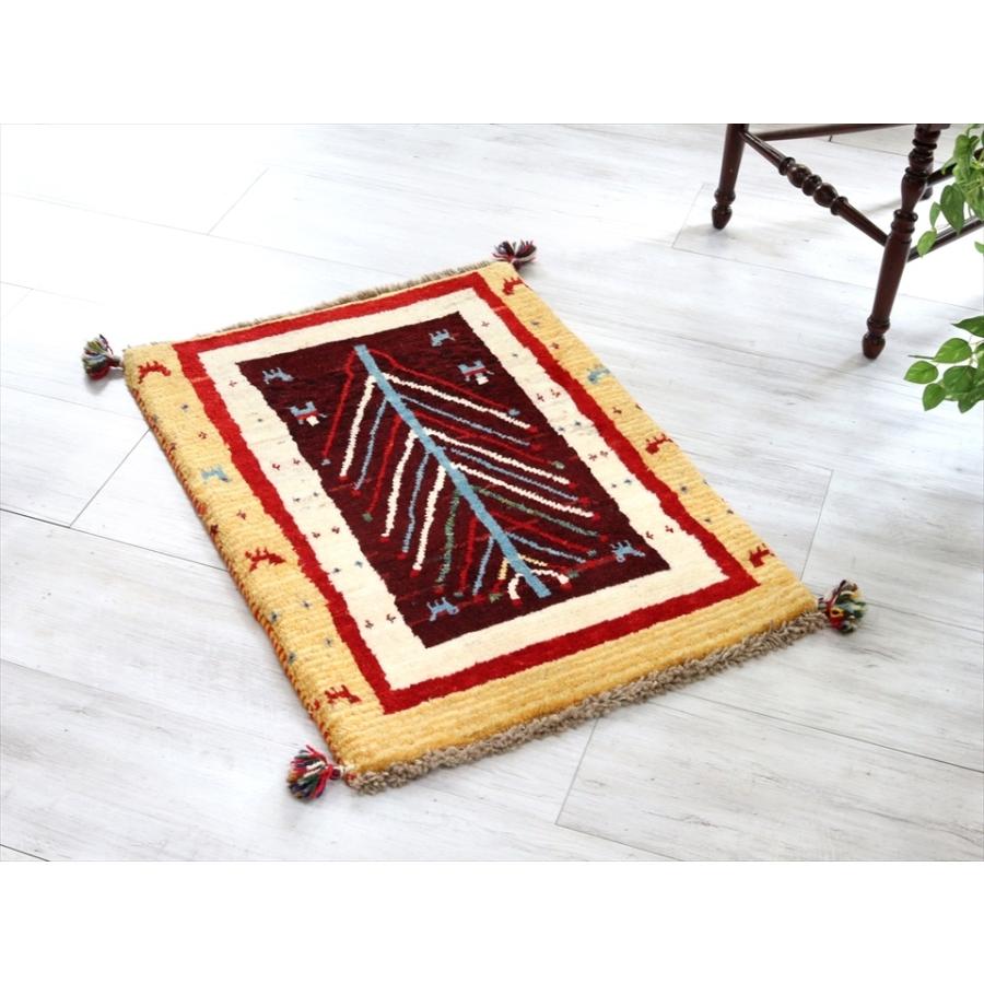 ギャッベ　玄関マット　イランの手織りラグ84x61cm カラフル　生命の樹　植物と動物のモチーフ | ブランド登録なし | 04