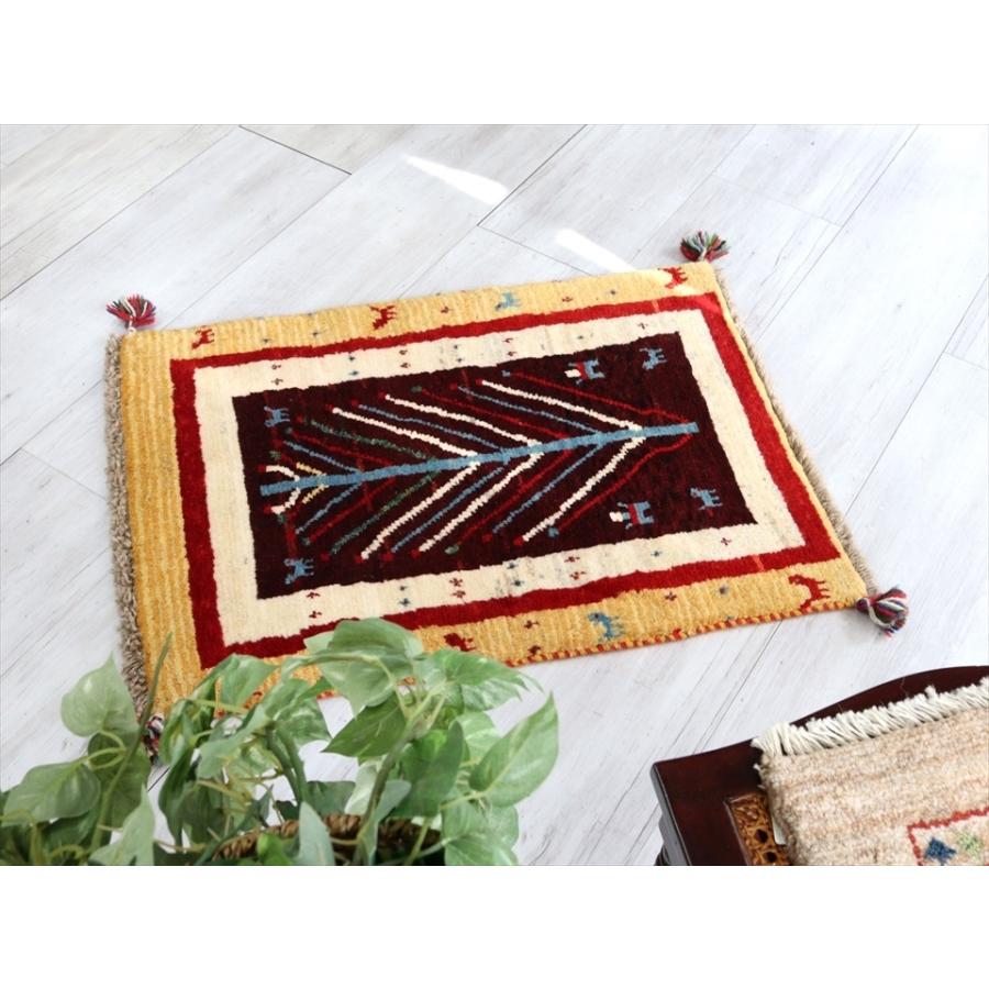 ギャッベ　玄関マット　イランの手織りラグ84x61cm カラフル　生命の樹　植物と動物のモチーフ | ブランド登録なし | 05