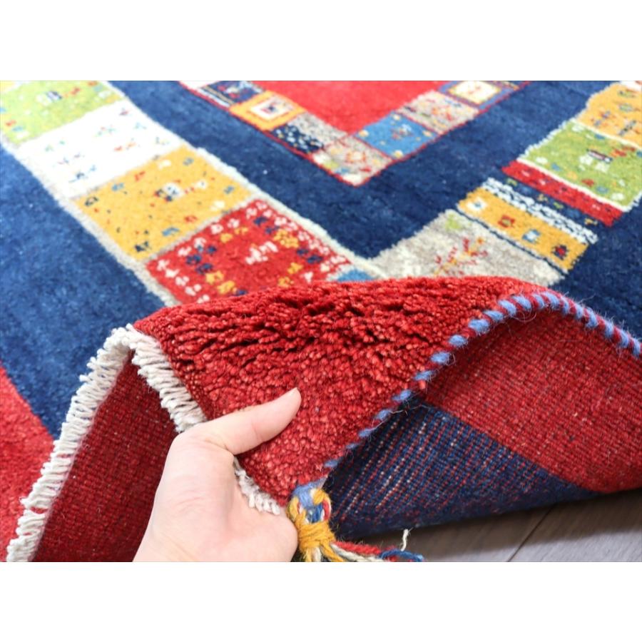 ギャッベ　レッド＆ネイビー 190x180cm 正方形　リビングサイズ　カラフルタイル | ブランド登録なし | 06