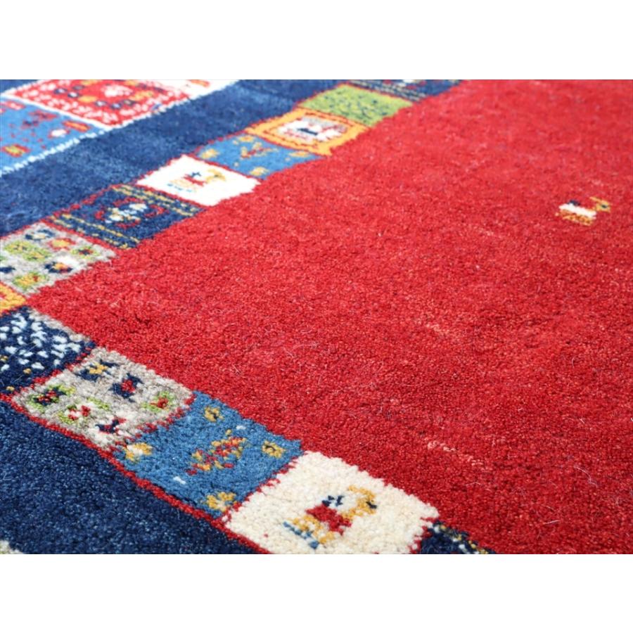 ギャッベ　レッド＆ネイビー 190x180cm 正方形　リビングサイズ　カラフルタイル | ブランド登録なし | 08