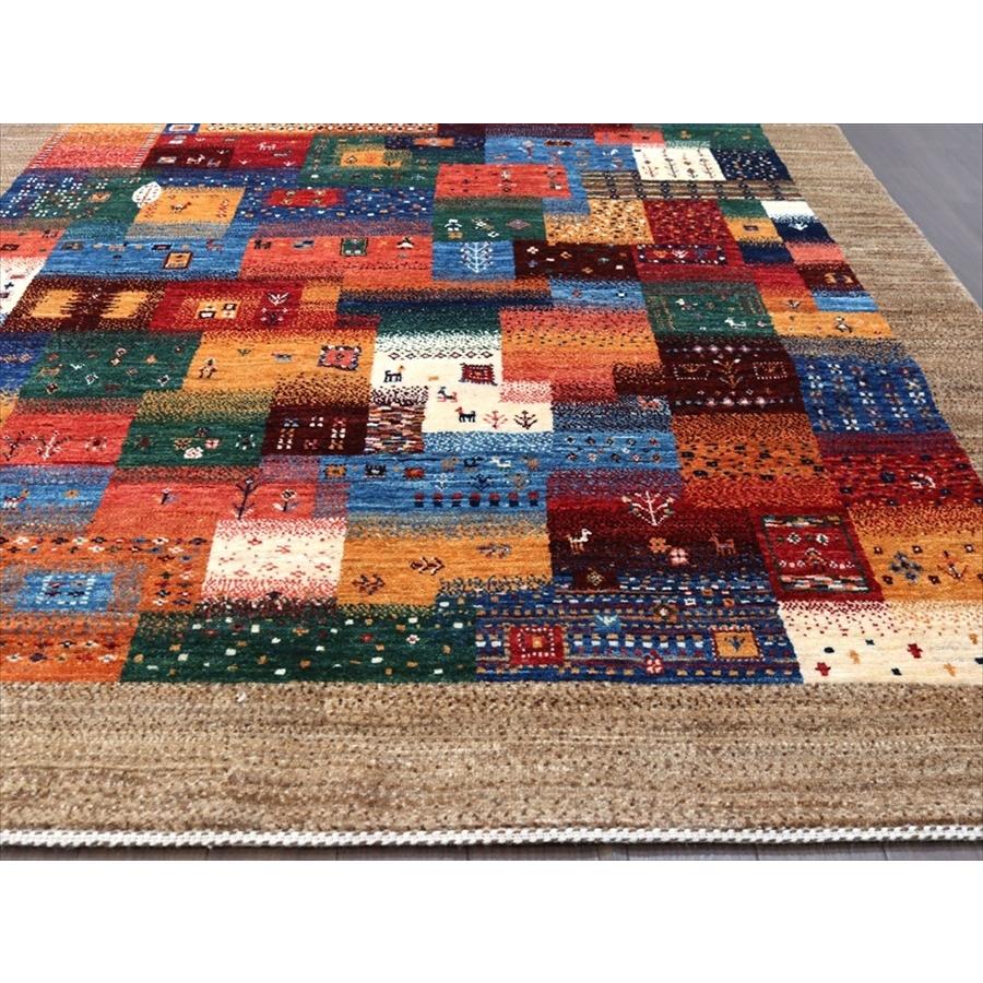 ギャッベ　緻密な織り　ノウバフト 192x148cm モザイクタイル　ベージュの縁 | ブランド登録なし | 06