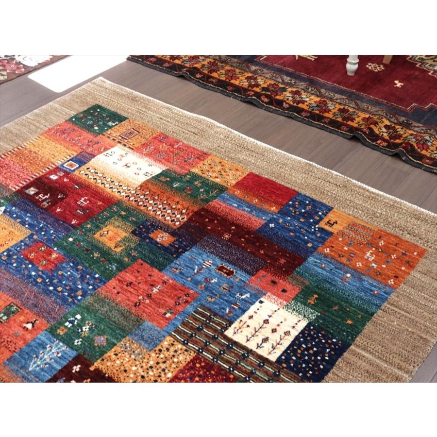 ギャッベ　緻密な織り　ノウバフト 192x148cm モザイクタイル　ベージュの縁 | ブランド登録なし | 07