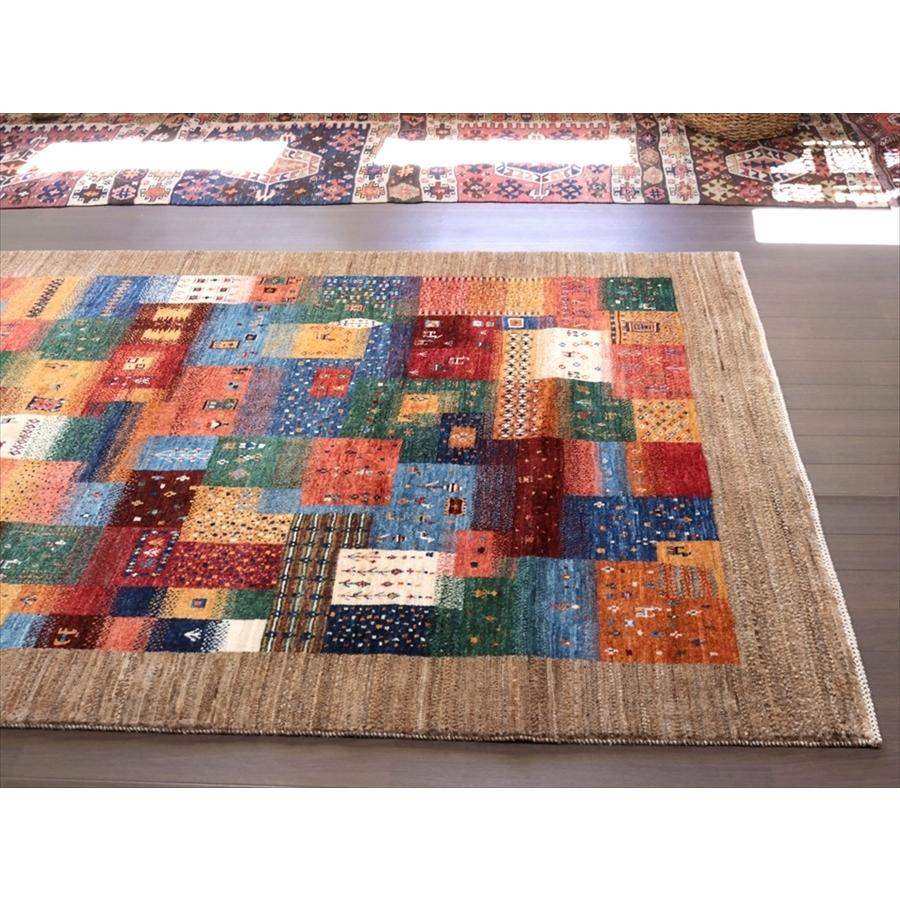 ギャッベ　緻密な織り　ノウバフト 192x148cm モザイクタイル　ベージュの縁 | ブランド登録なし | 08