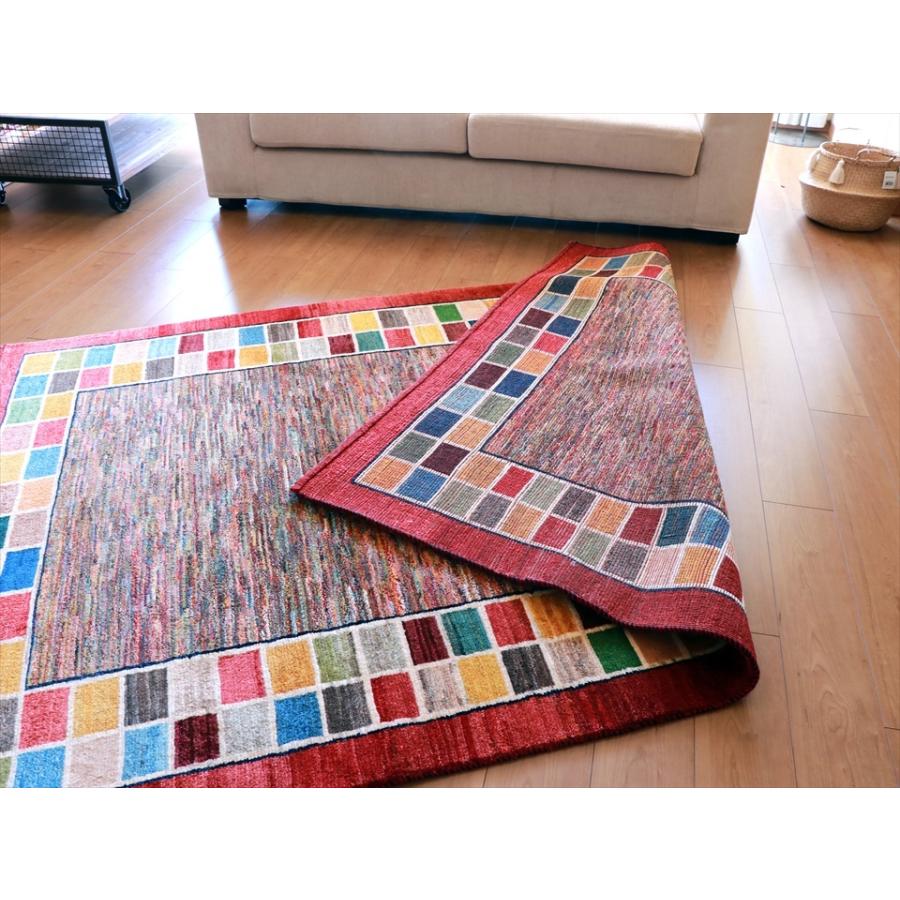ギャッベ ミックスカラーのユニークデザイン 230x148cm Gabbeh Schuli 伝統柄 | ブランド登録なし | 04