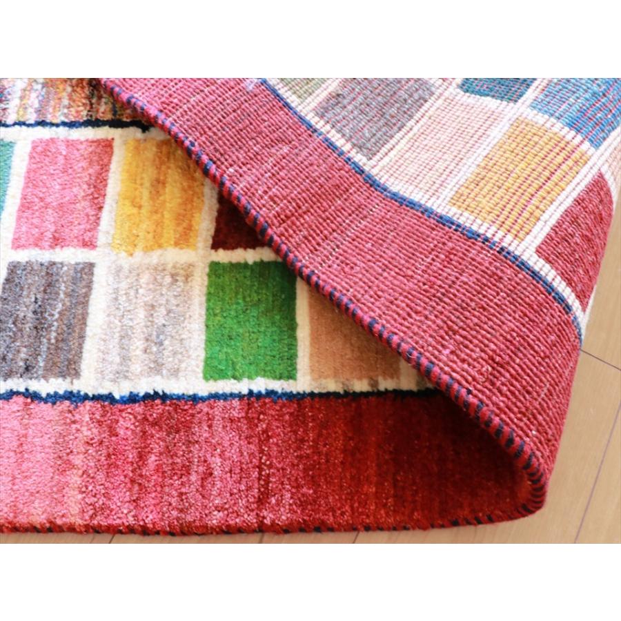 ギャッベ ミックスカラーのユニークデザイン 230x148cm Gabbeh Schuli 伝統柄 | ブランド登録なし | 05