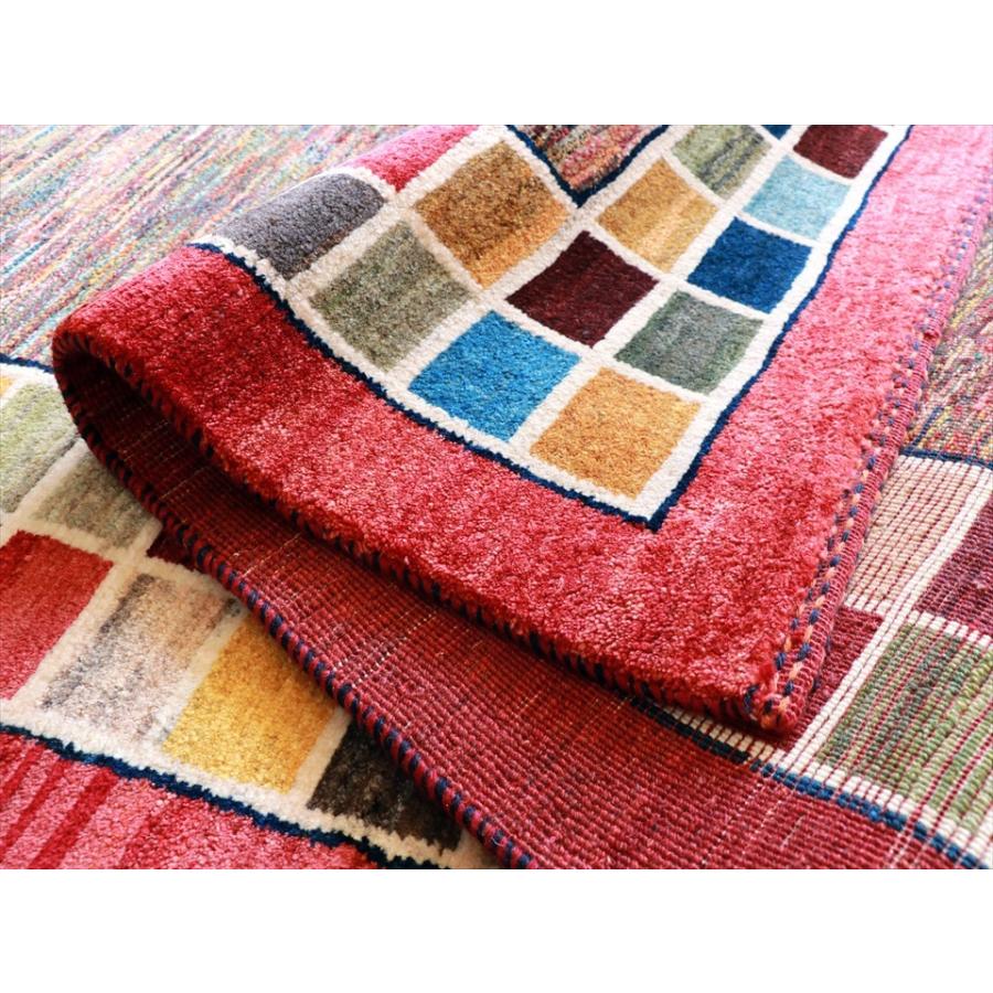 ギャッベ ミックスカラーのユニークデザイン 230x148cm Gabbeh Schuli 伝統柄 | ブランド登録なし | 06