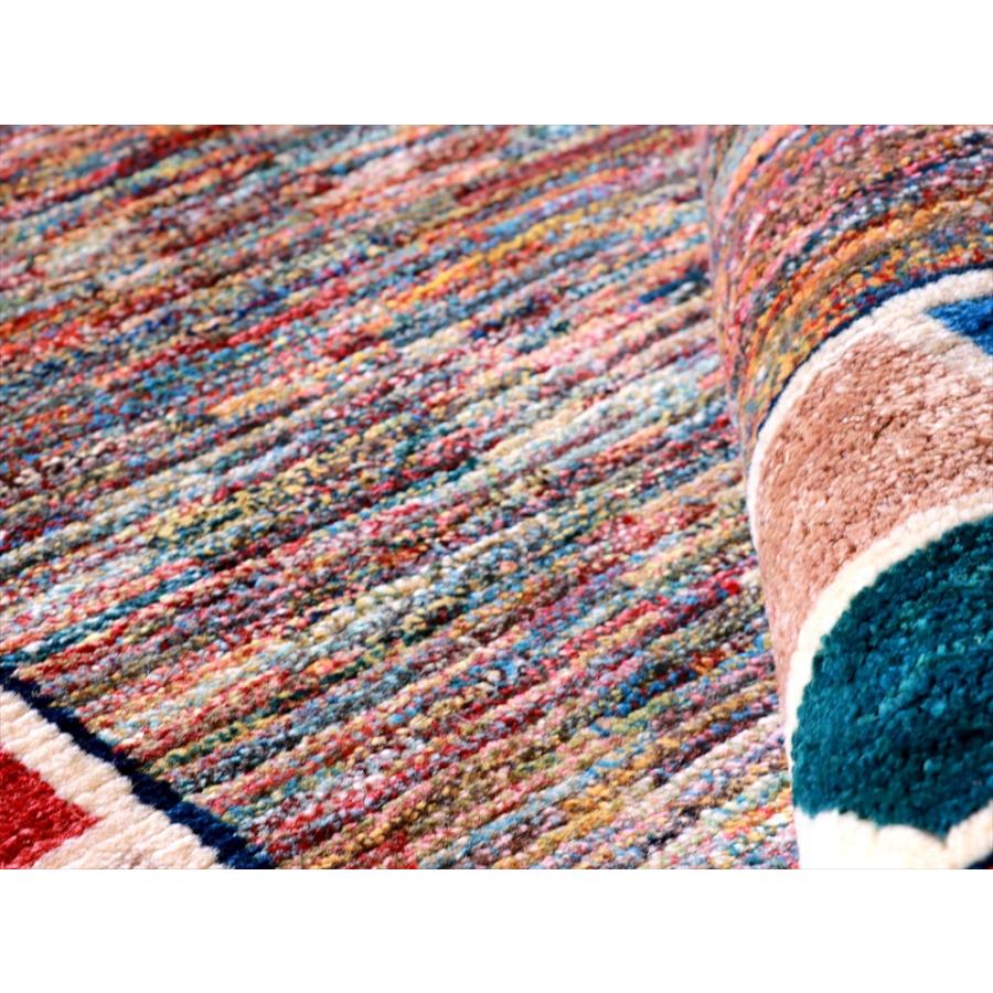 ギャッベ ミックスカラーのユニークデザイン 230x148cm Gabbeh Schuli 伝統柄 | ブランド登録なし | 07