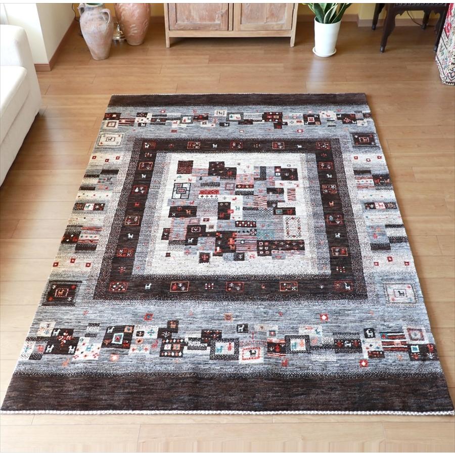 ギャッベ Gabbeh, Nowbaft 生命の樹 237x172cm モノトーン 複雑な