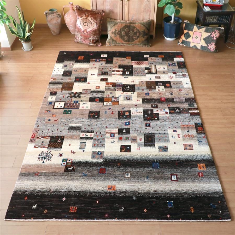 Gabbeh Nowbaft ギャッベ/ノウバフト 274x185cm モノトーンのモザイク