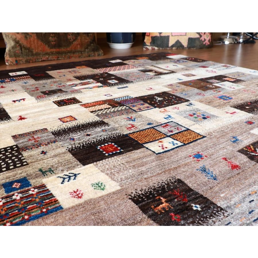 Gabbeh Nowbaft　ギャッベ/ノウバフト 274x185cm モノトーンのモザイクタイル | ブランド登録なし | 03