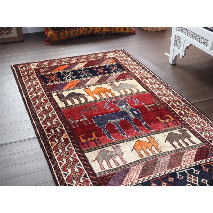 オールドギャッベ 202x103cm 山羊とラクダ 部族絨毯 Old Gabbeh