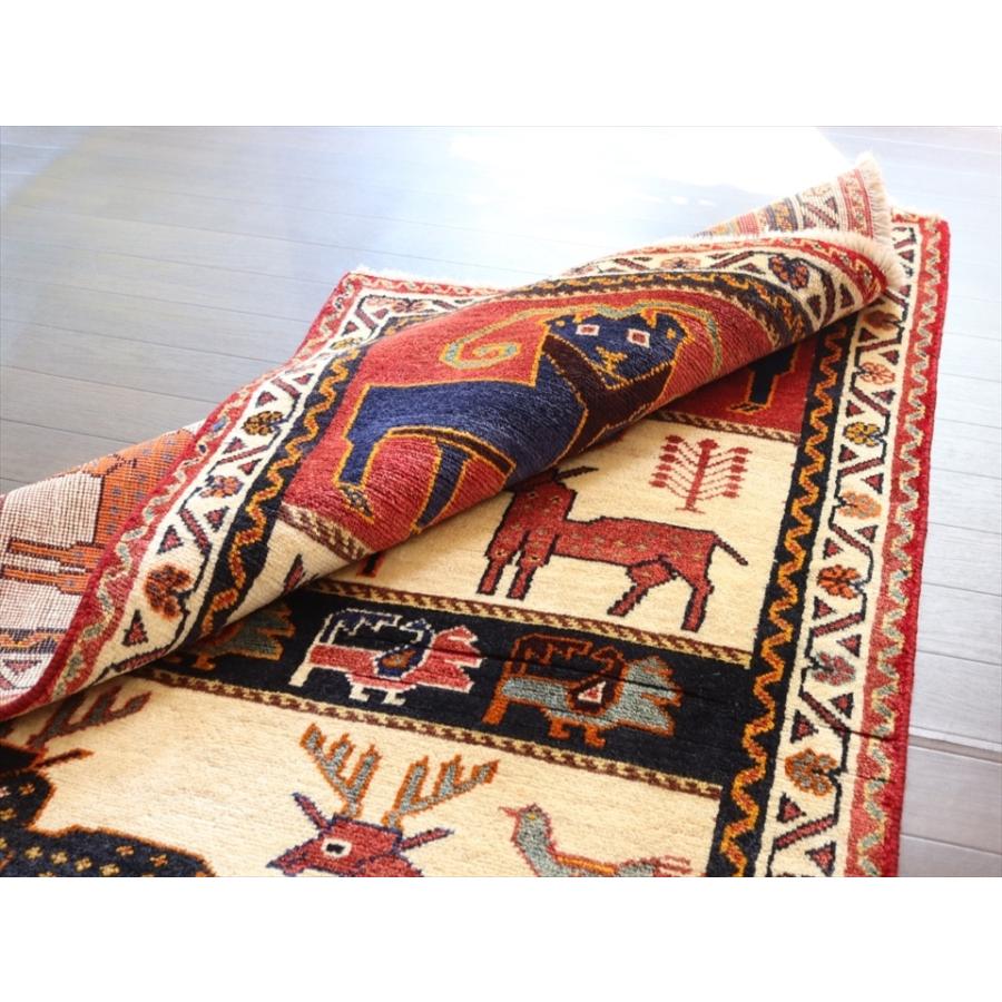 オールドギャッベ 179x109cm 山羊と鹿 Old Gabbeh トライバルラグ