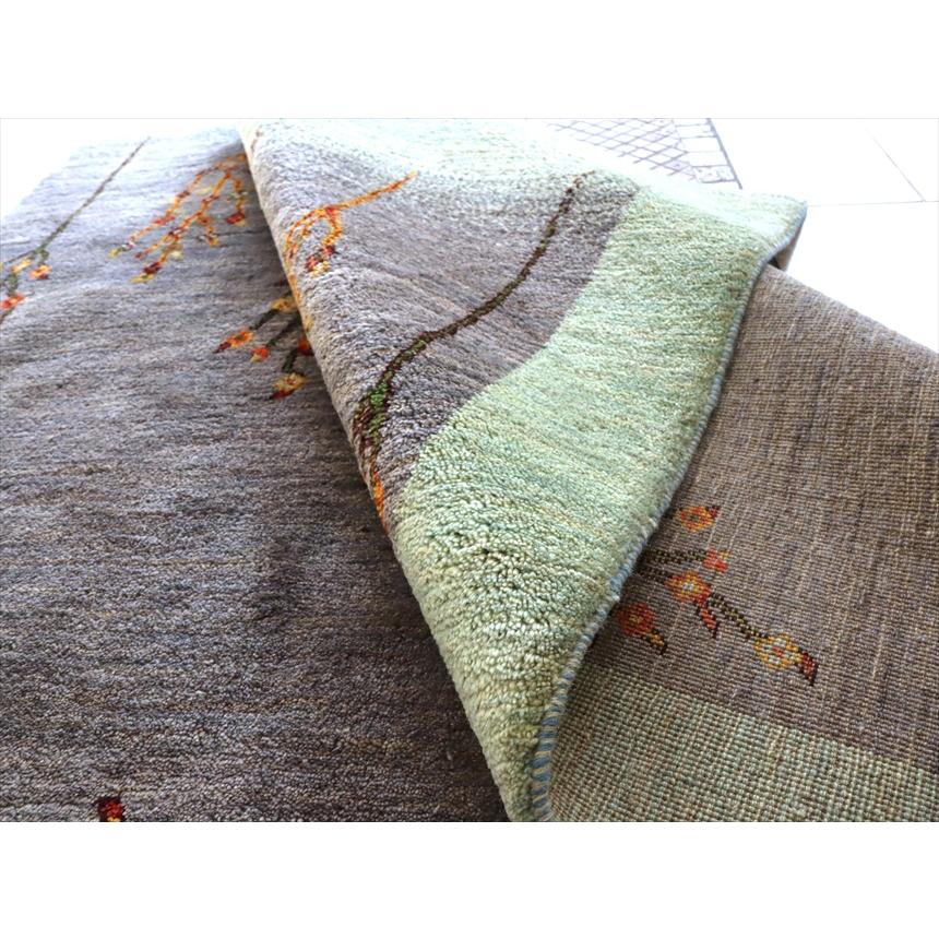 ギャッベ Gabbeh  238x176cm アマレ Amaleh 花が咲く樹 グレー＆淡いグリーン　 | ブランド登録なし | 12