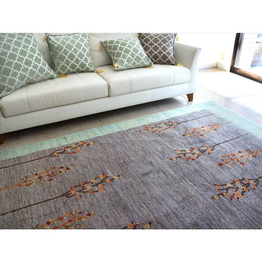 ギャッベ Gabbeh  238x176cm アマレ Amaleh 花が咲く樹 グレー＆淡いグリーン　 | ブランド登録なし | 04