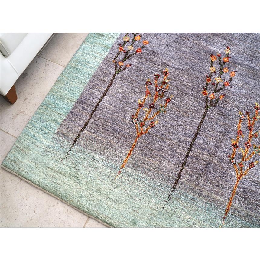 ギャッベ Gabbeh  238x176cm アマレ Amaleh 花が咲く樹 グレー＆淡いグリーン　 | ブランド登録なし | 06