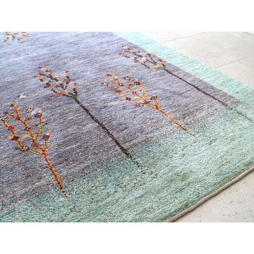ギャッベ Gabbeh  238x176cm アマレ Amaleh 花が咲く樹 グレー＆淡いグリーン　 | ブランド登録なし | 08