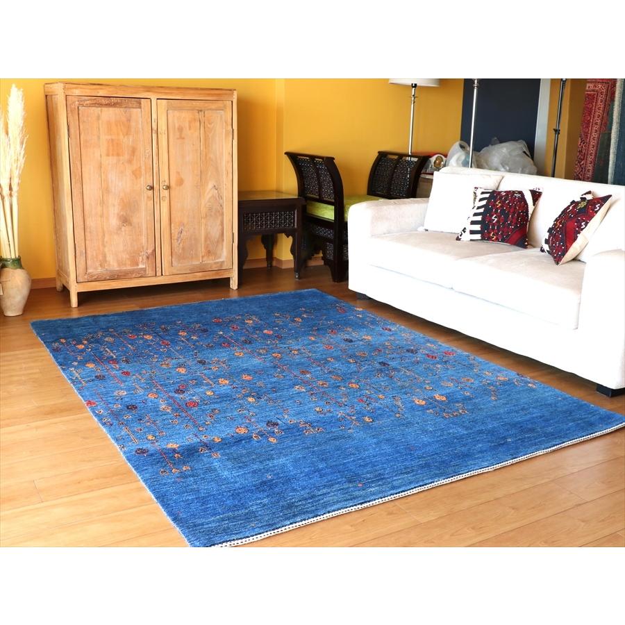 ギャッベ ロリアタシュ/最上級の細かな織り 230x167cm ブルー　生命の樹にみのるザクロ | ブランド登録なし | 02