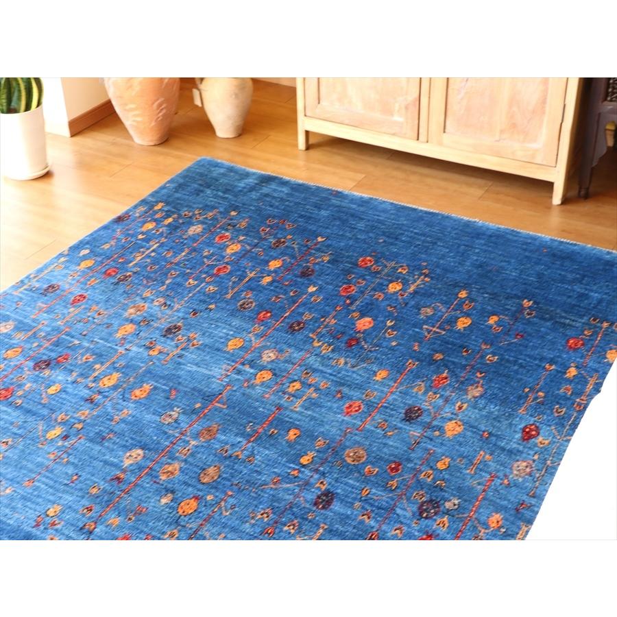 ギャッベ ロリアタシュ/最上級の細かな織り 230x167cm ブルー　生命の樹にみのるザクロ | ブランド登録なし | 03