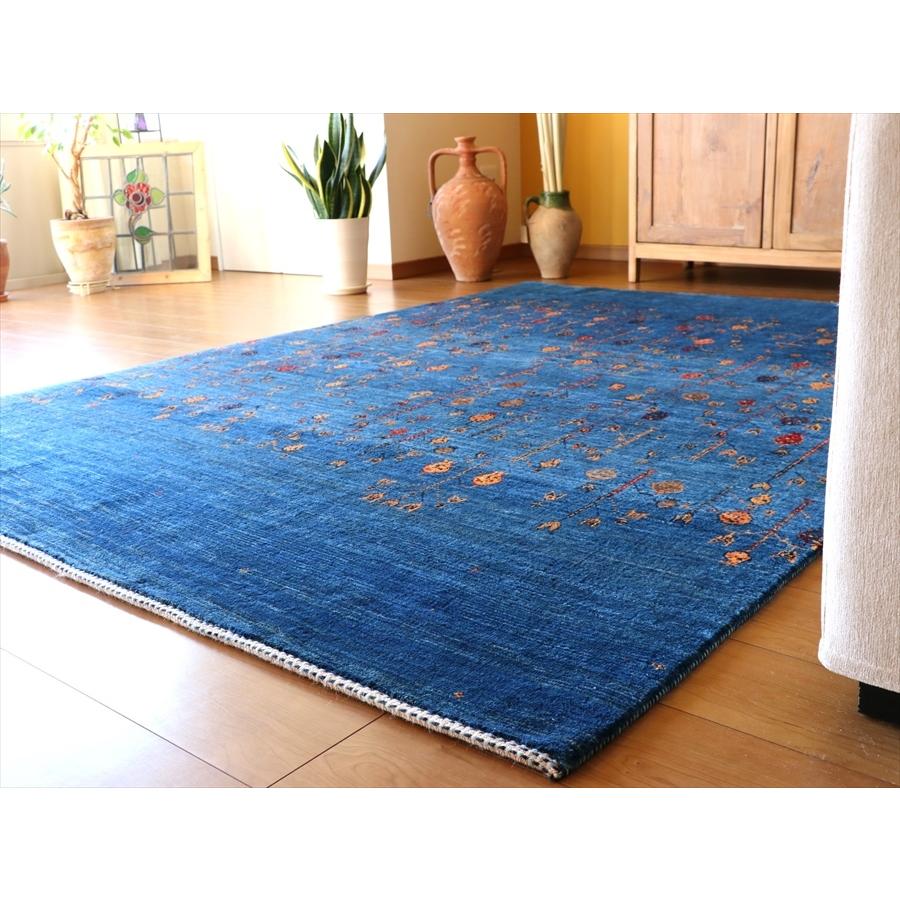 ギャッベ ロリアタシュ/最上級の細かな織り 230x167cm ブルー　生命の樹にみのるザクロ | ブランド登録なし | 04